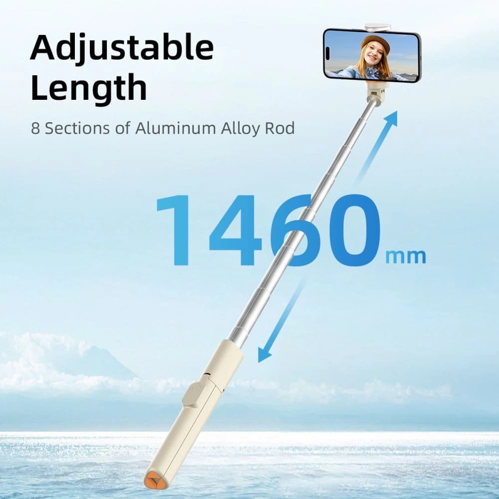 Tech-Protect L09S Bluetooth Selfie-Stick Stativ Beige - 7