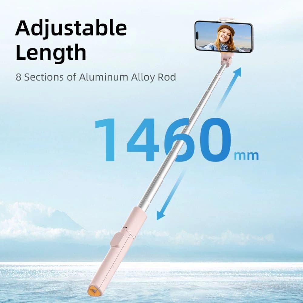 Tech-Protect L09S Bluetooth Selfie Stick Tripod Pink - 7