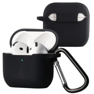 Bizon Case Kopfhörer Silikon Apple AirPods 4 schwarz