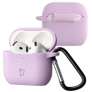 Bizon Case Kopfhörer Silikon Apple AirPods 4 Lavendel