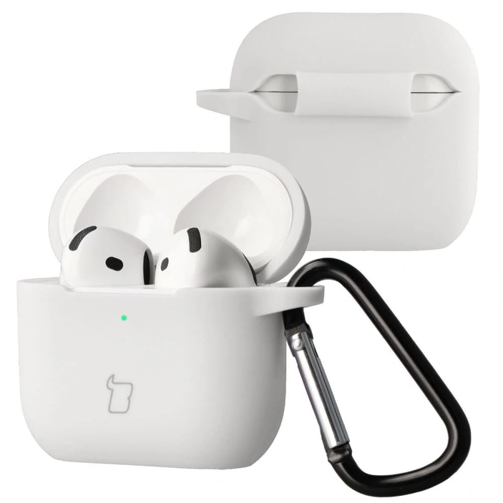 Bizon Case Kopfhörer Silikon Apple AirPods 4 weiß - 1