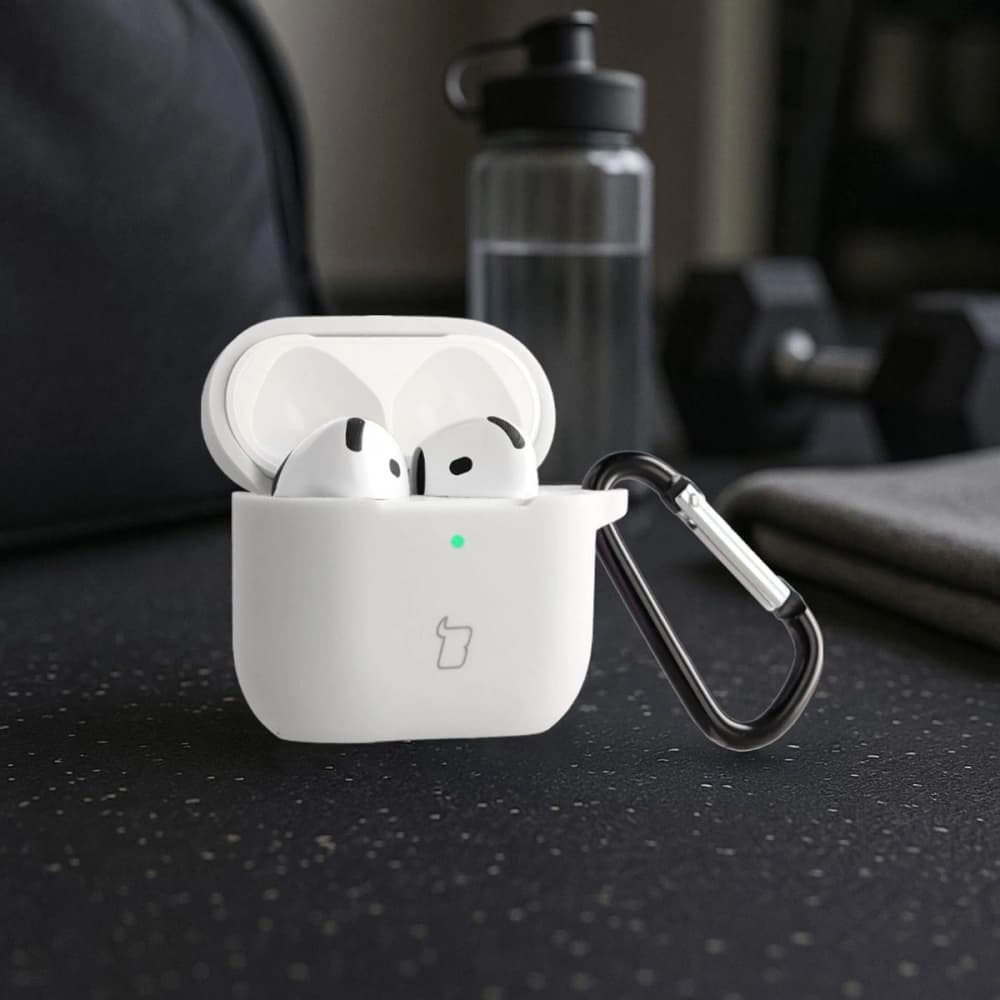 Bizon Case Kopfhörer Silikon Apple AirPods 4 weiß - 4