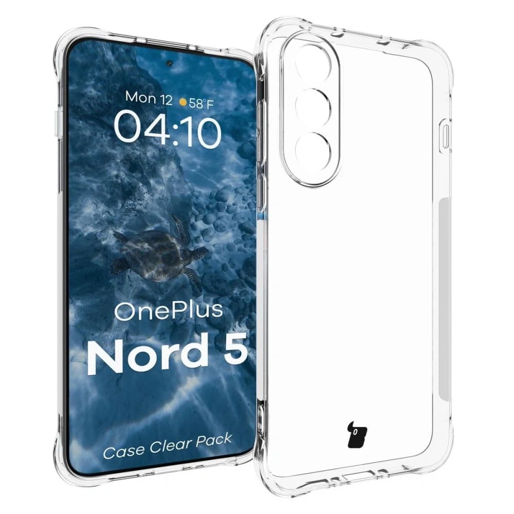 Bizon Case Clear Pack Hülle + 2x gehärtetes Glas OnePlus Nord 5 - 3