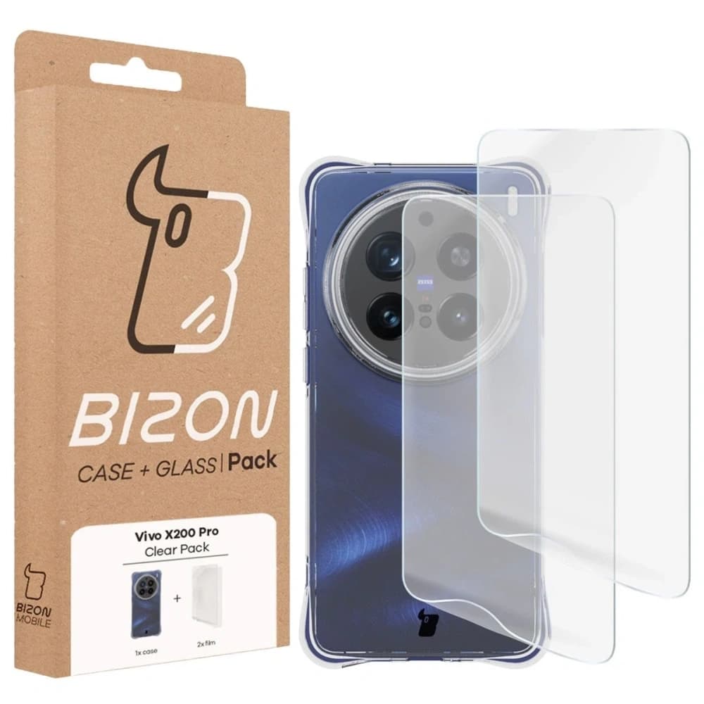 Bizon Case Clear Pack case + 2x screen film Vivo X200 Pro - 9
