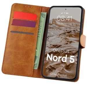 Bizon Case Pocket OnePlus Nord 5 brown