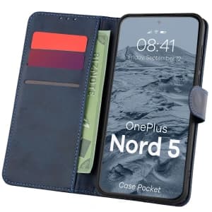 Etui z klapką Bizon Case Pocket do OnePlus Nord 5 granatowe