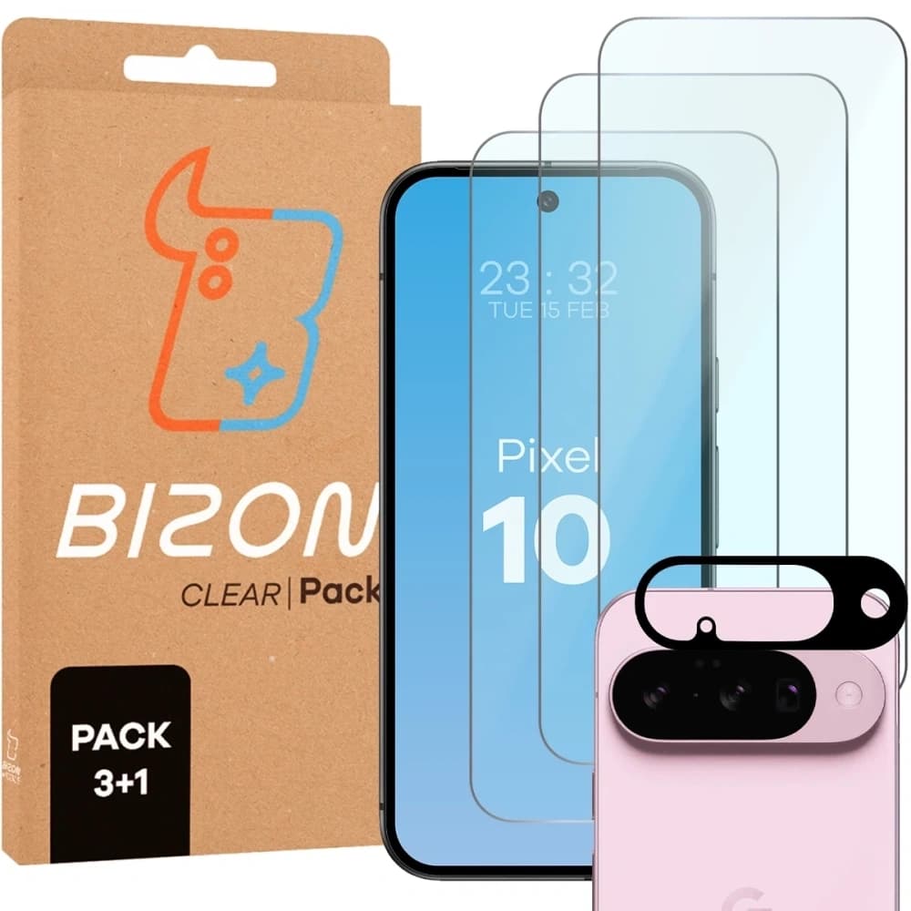 BIZON Clear 3x Bildschirmglas + Kameraglas Google Pixel 10 - 1