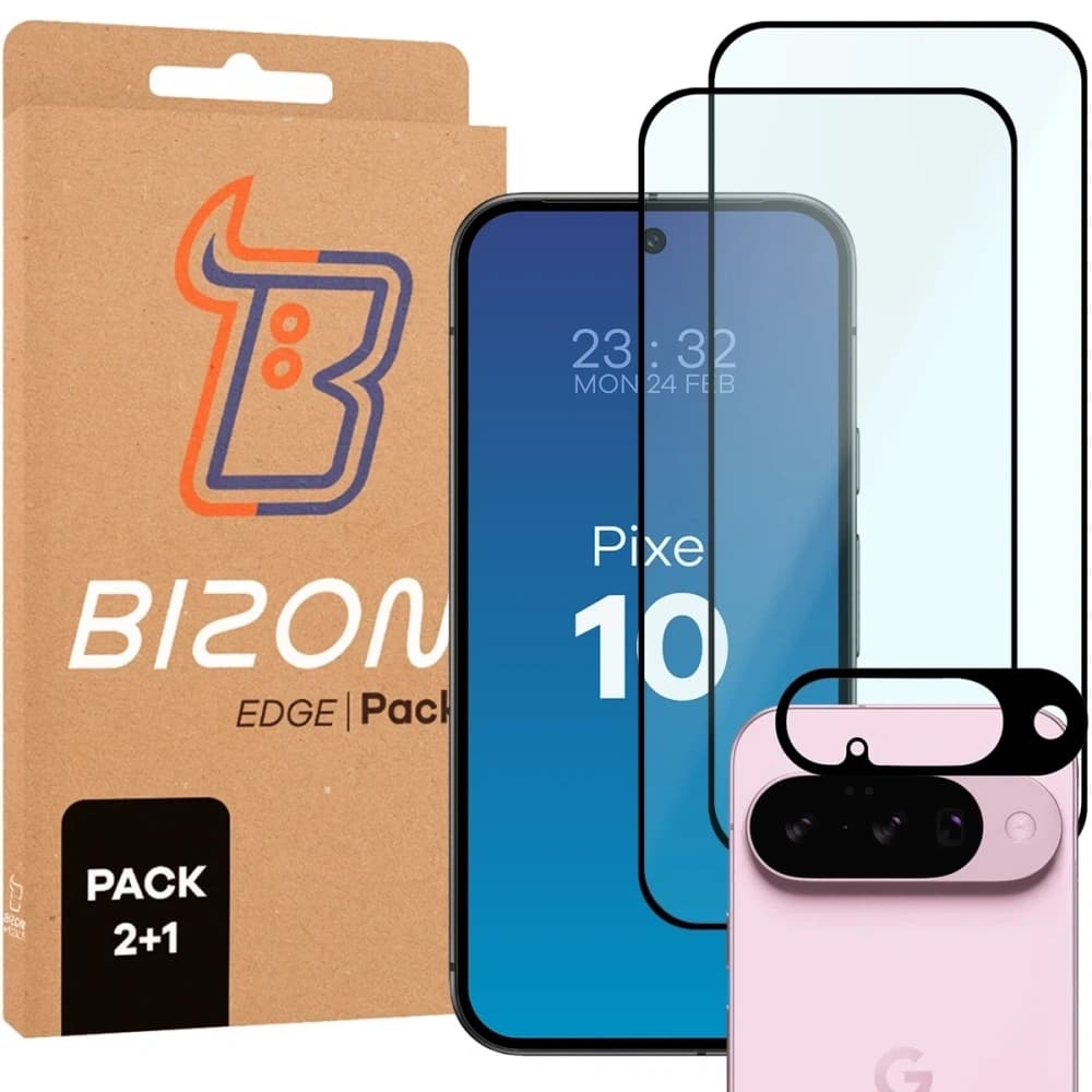 BIZON Edge Pack 2x Bildschirmglas + Kameraglas Google Pixel 10 - 1
