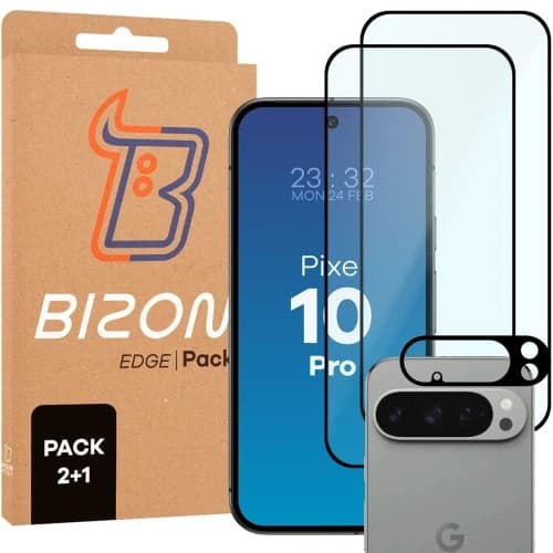 BIZON Edge Pack 2x Bildschirmglas + Kameraglas Google Pixel 10 Pro