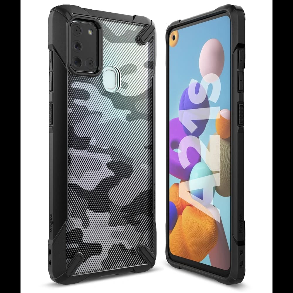 Ringke Samsung Tasche Fusion-X Galaxy A21s Camo (Moro) Schwarz - 2