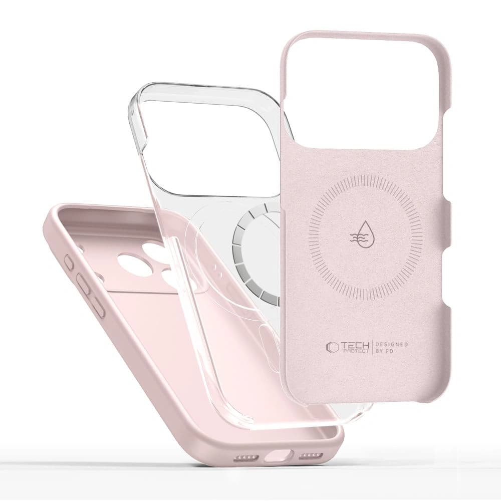 Tech-Protect Silicone MagSafe Apple iPhone 17 Pro Pink Pearl - 2