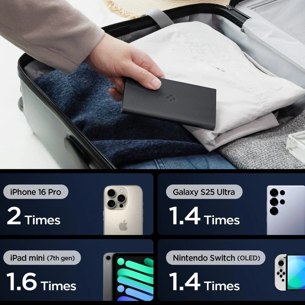 Spigen Essentail EA2210 Power Bank 10000mAh 22.5W Schwarz - 3