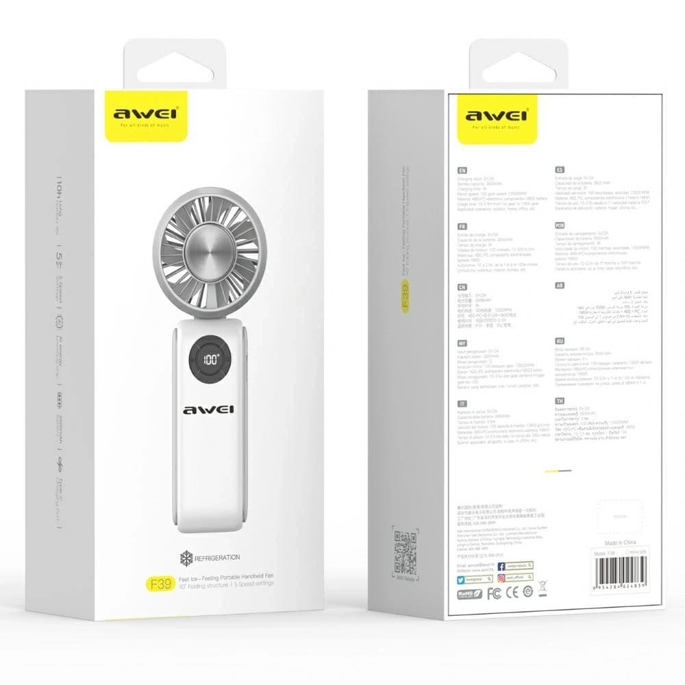 AWEI F39 Schneller Eis Mini Taschenventilator weiß - 8