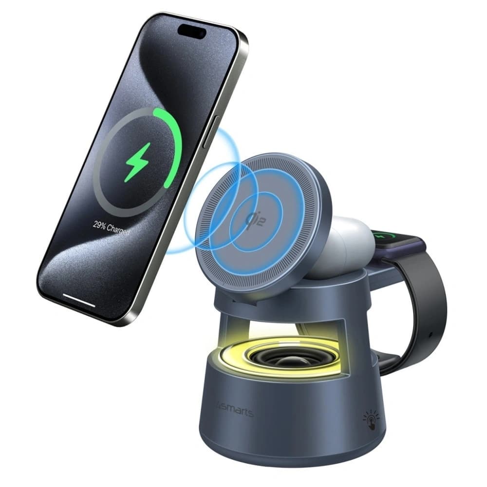 4smarts Aura Sound Charging station Qi2 grey - 2