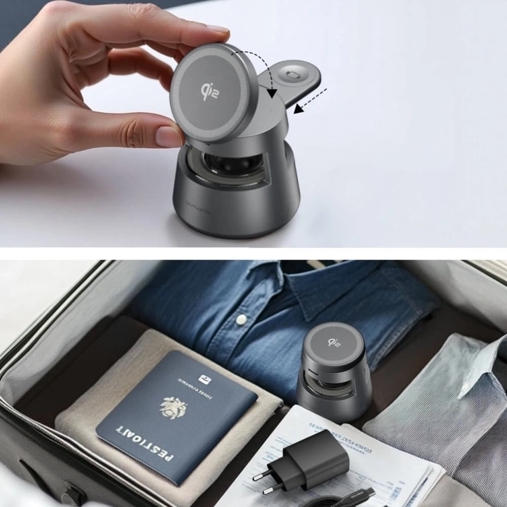 4smarts Aura Sound Charging station Qi2 grey - 3