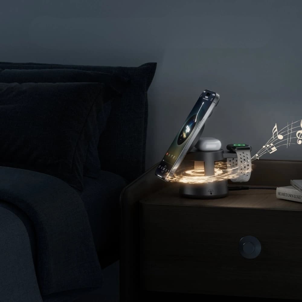 4smarts Aura Sound Charging station Qi2 grey - 5