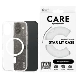 Etui CARE by PanzerGlass Flagship Star Lit Case MagSafe do Apple iPhone 16 biały