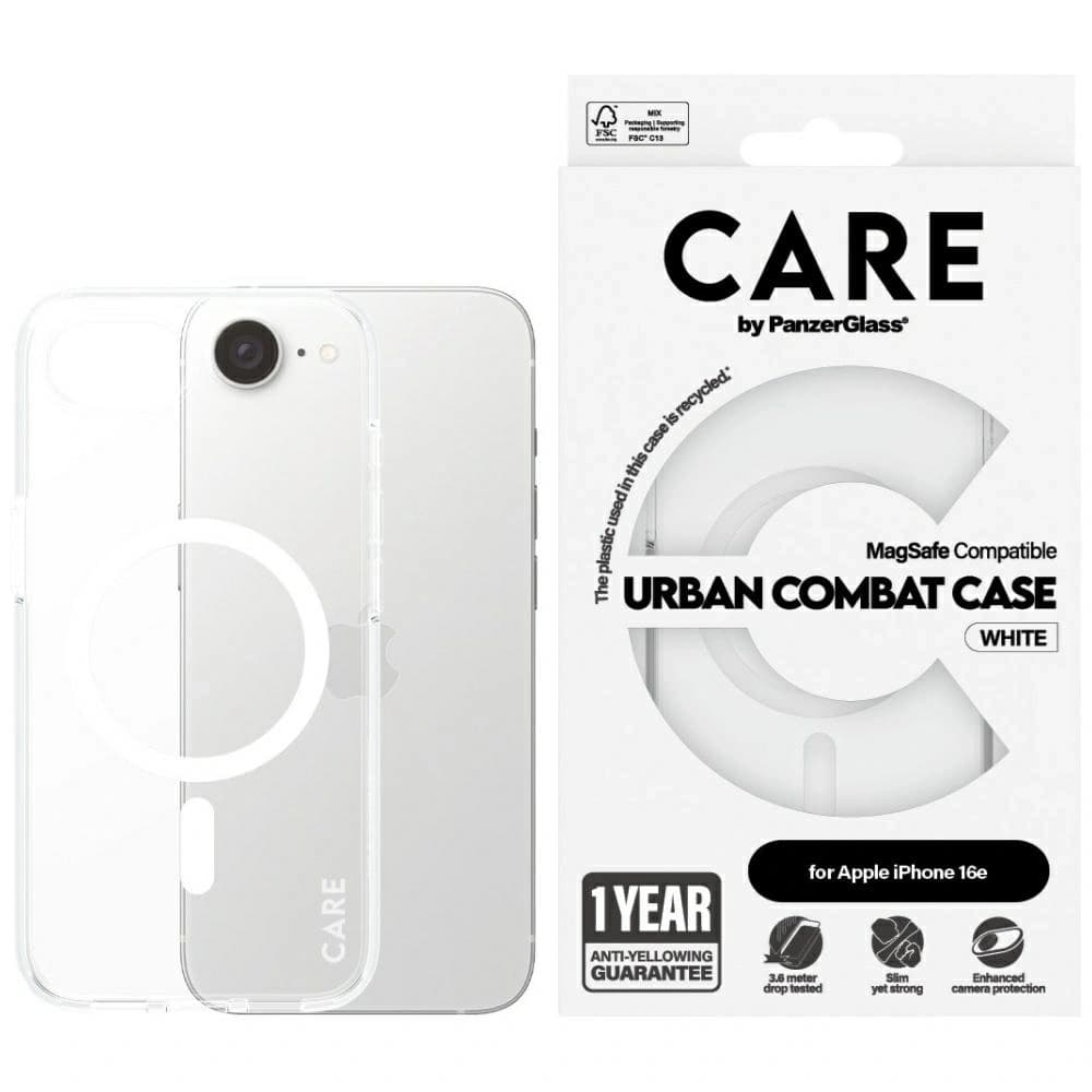 CARE von PanzerGlass Flagship Urban Combat Weiß MagSafe Apple iPhone 17e / 16e klar - 1