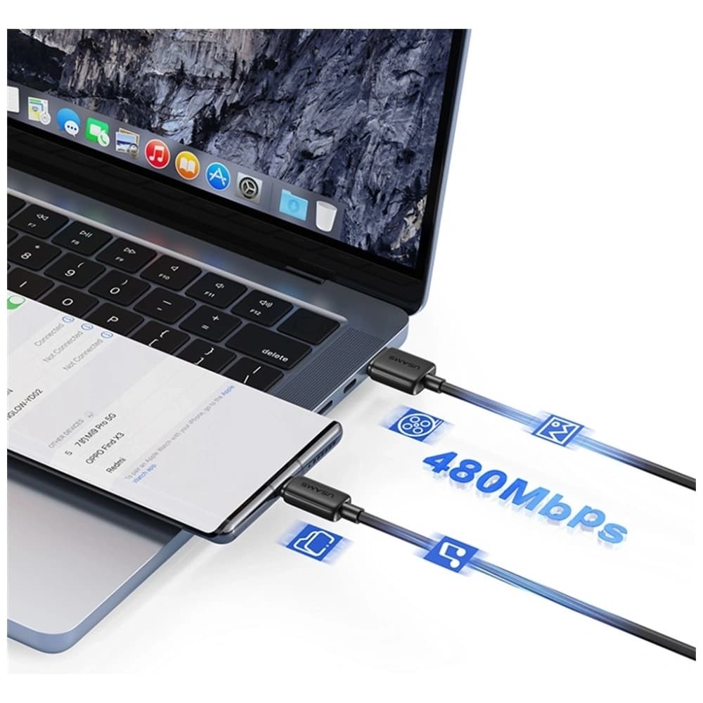 USAMS KY Series US-SJ693 3A USB-A / USB-C cable 2m white - 11