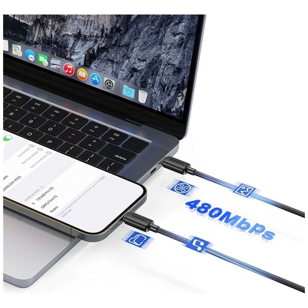 USAMS KY Series US-SJ696 60W USB-C / USB-C cable 2m white - 8