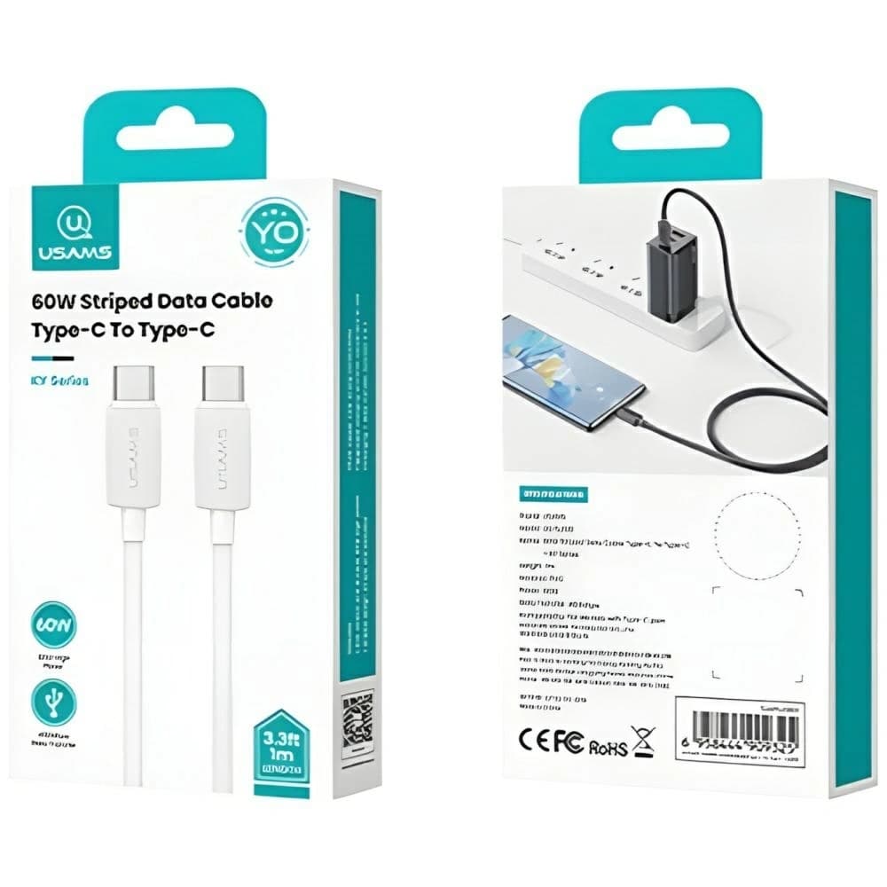 USAMS KY Series US-SJ696 60W USB-C / USB-C cable 2m white - 15