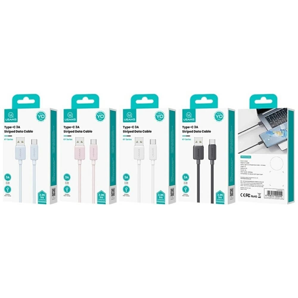 USAMS KY Series US-SJ698 3A USB-A / USB-C cable 3m black - 15