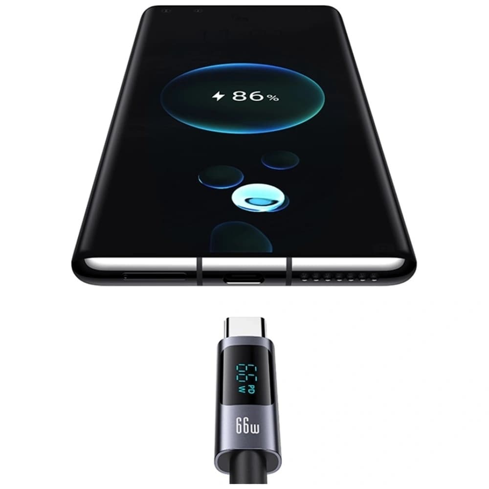 USAMS Sufeng Serie US-SJ673 66W 6A Schnelllade USB-C USB-A Kabel 1,2m tarnfrei - 4