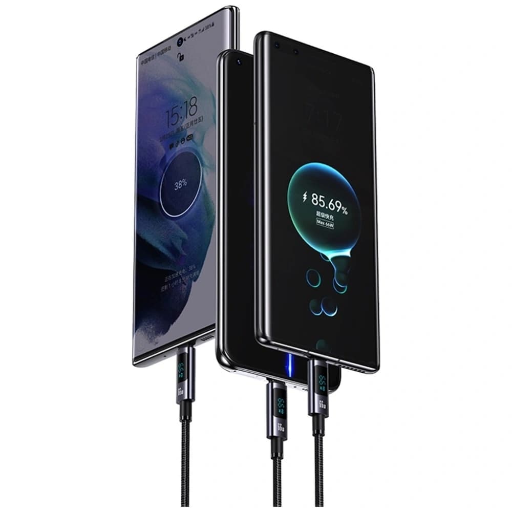 USAMS Sufeng Serie US-SJ673 66W 6A Schnelllade USB-C USB-A Kabel 1,2m tarnfrei - 5