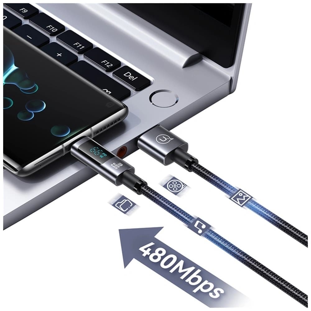 USAMS Sufeng Serie US-SJ673 66W 6A Schnelllade USB-C USB-A Kabel 1,2m tarnfrei - 8