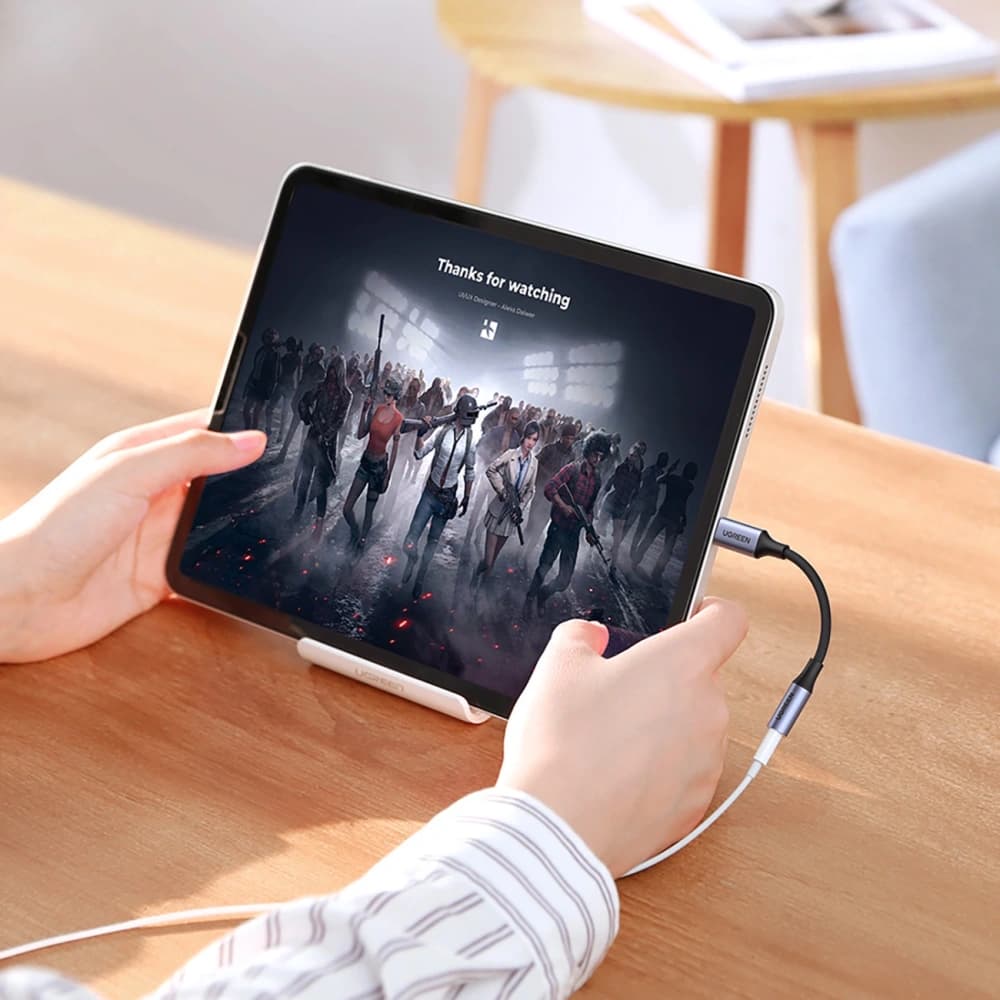 UGREEN AV161 USB-C (male) to 3.5mm mini jack (female) audio adapter 10cm gray - 5