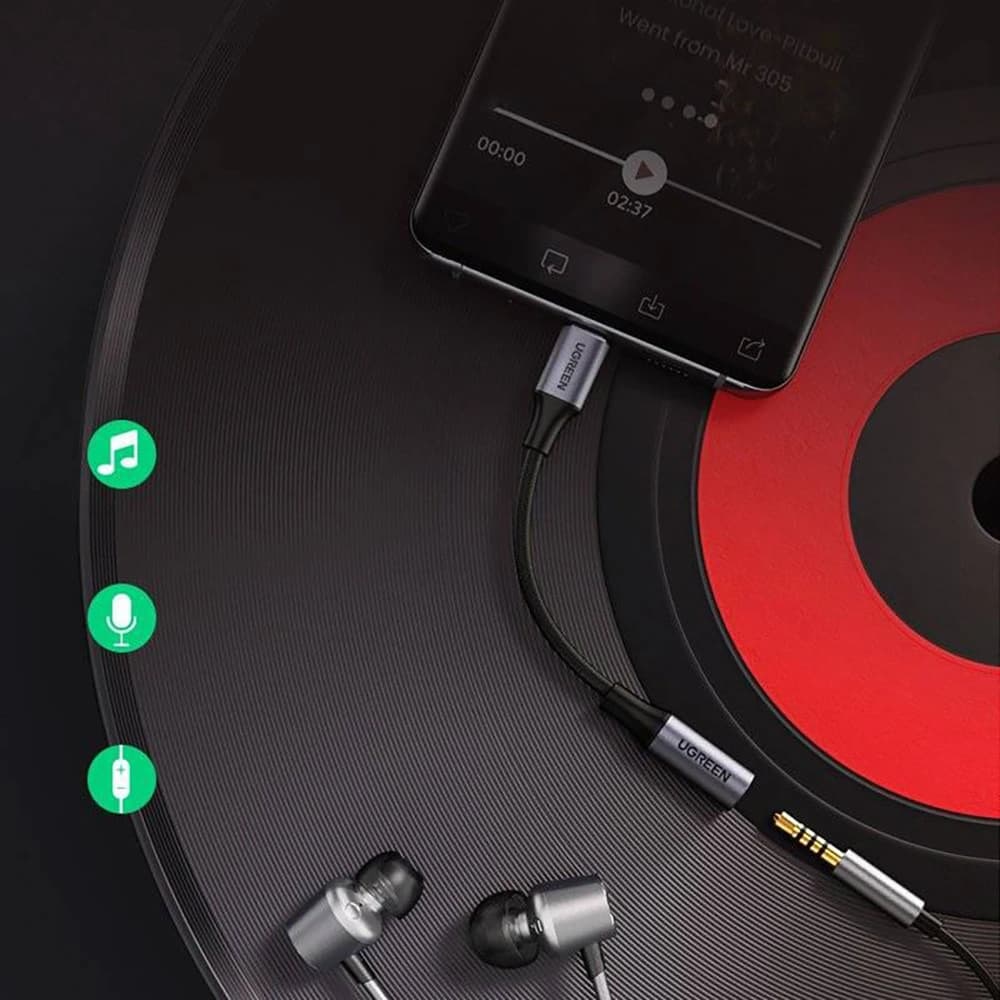 UGREEN AV161 USB-C (male) to 3.5mm mini jack (female) audio adapter 10cm gray - 9