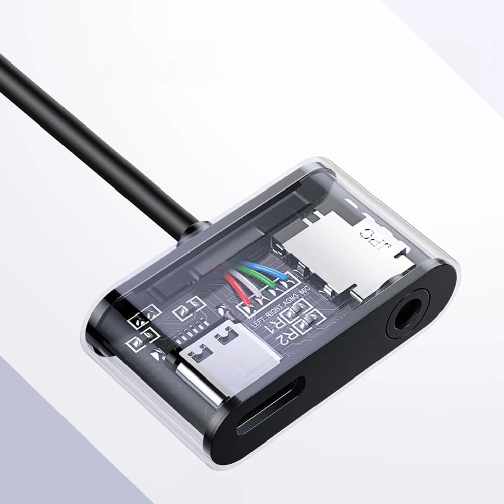 UGREEN CM193 50596 Audio Adapter Dual-Port USB-C (männlich) - Mini Jack 3,5 mm / USB-C (weiblich) grau - 5