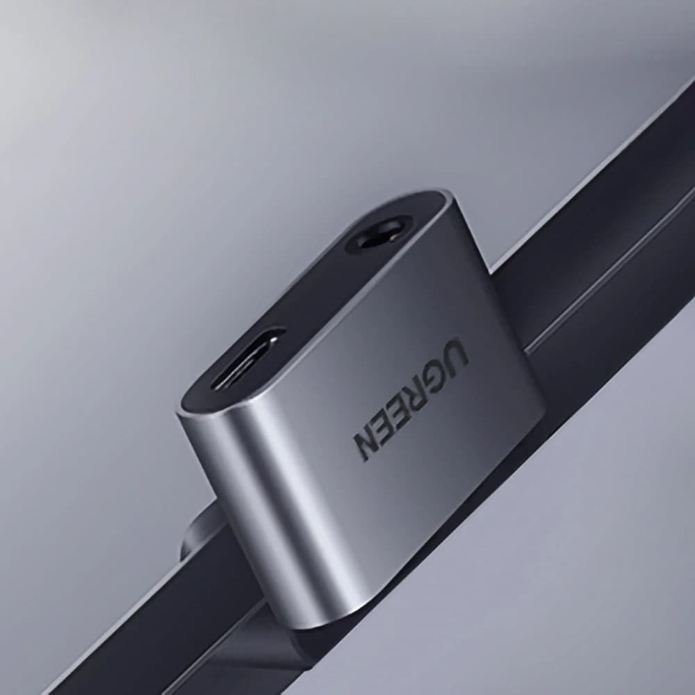 UGREEN CM193 50596 Audio Adapter Dual-Port USB-C (männlich) - Mini Jack 3,5 mm / USB-C (weiblich) grau - 8