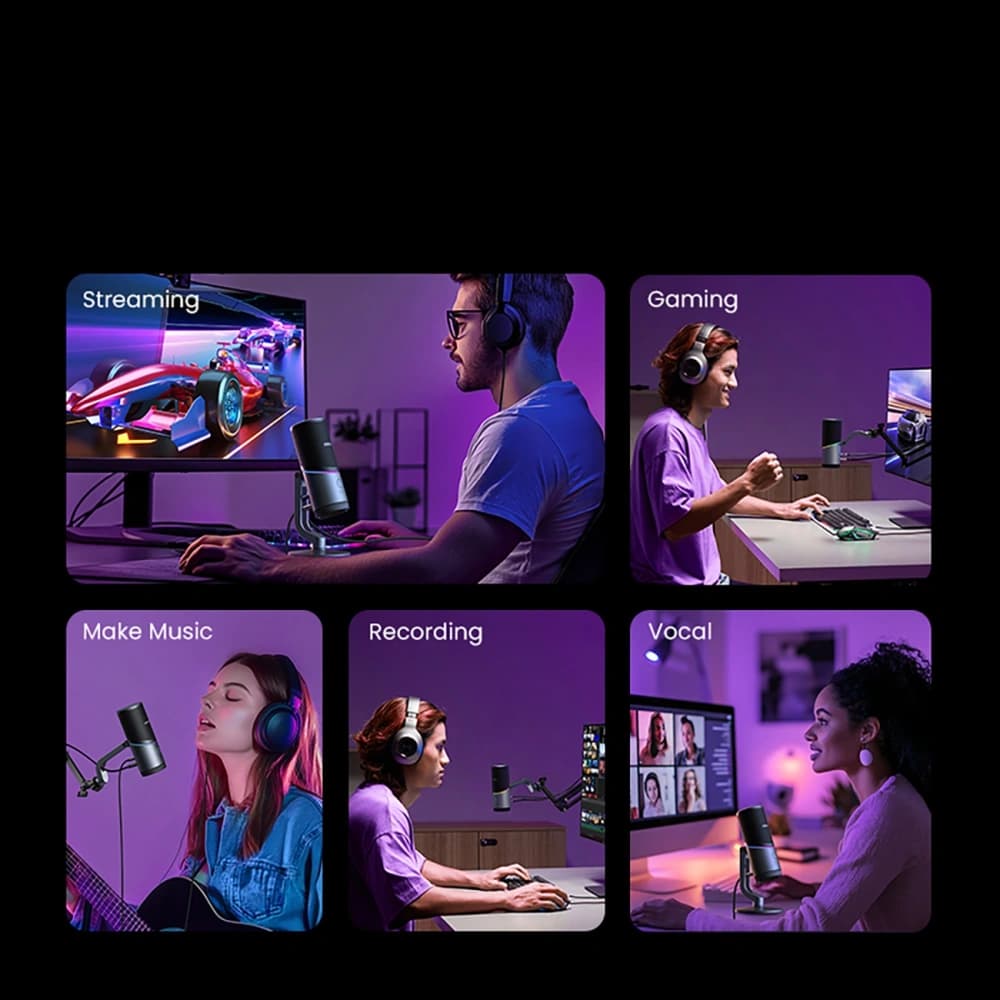 UGREEN CM769 USB-A RGB LED Tischmikrofon Silber - 12