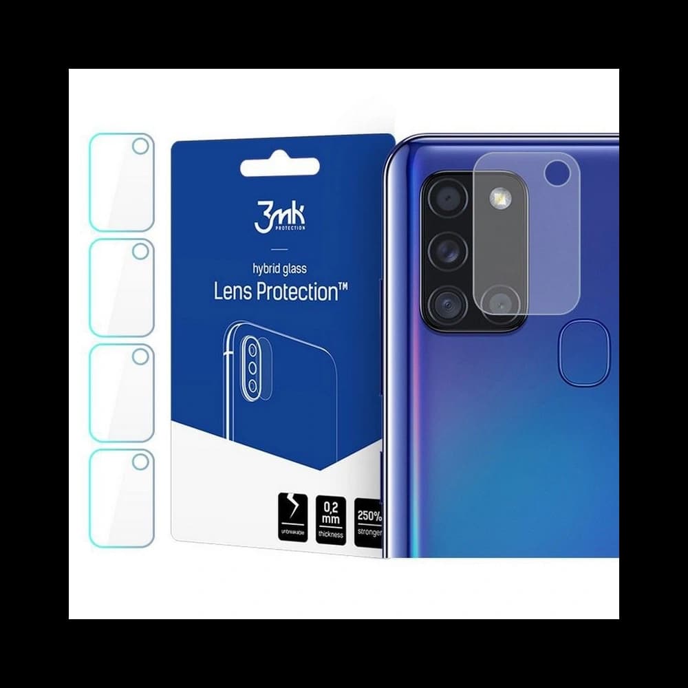 3MK Samsung Hybridglas für Kameraobjektiv Objektivschutz Galaxy A21s [4 PACK] - 1