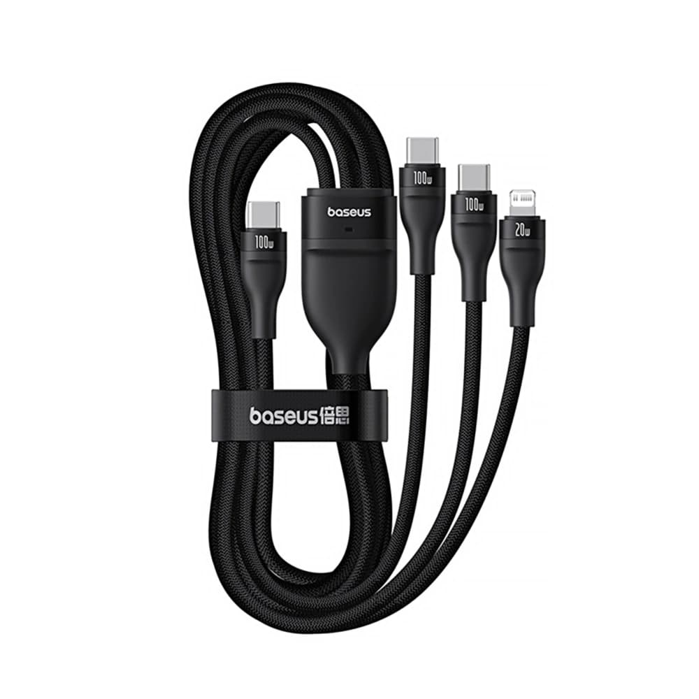 Baseus Flash Series 3-in-1 Cable 3 USB-C / 2xUSB-C, Lightning 1.5m 100W black - 4