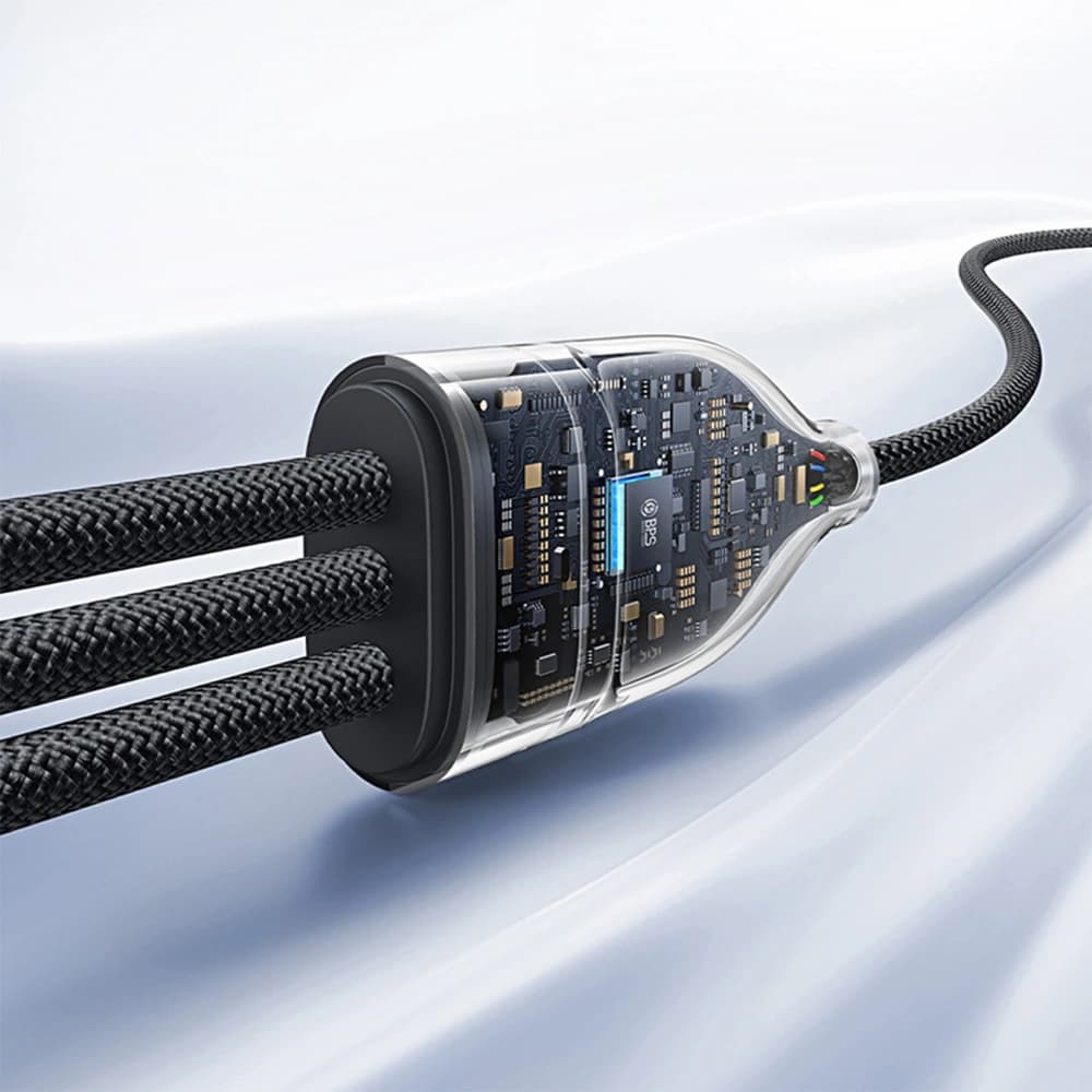 Baseus Flash Series 3-in-1 Cable 3 USB-C / 2xUSB-C, Lightning 1.5m 100W black - 9