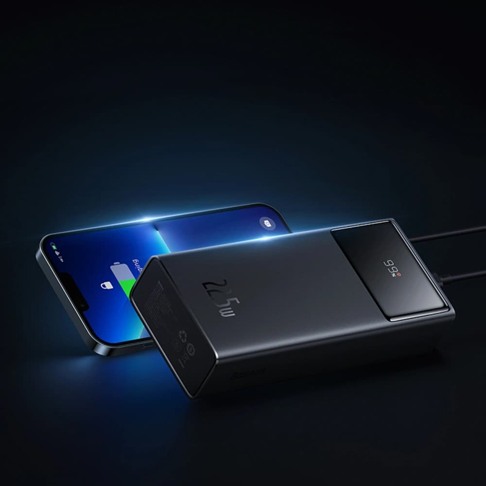 Baseus EnerFill FP41 30000mAh 22.5W Power Bank with Baseus Simple USB-A / USB-C 3A 30cm Cable Black - 7