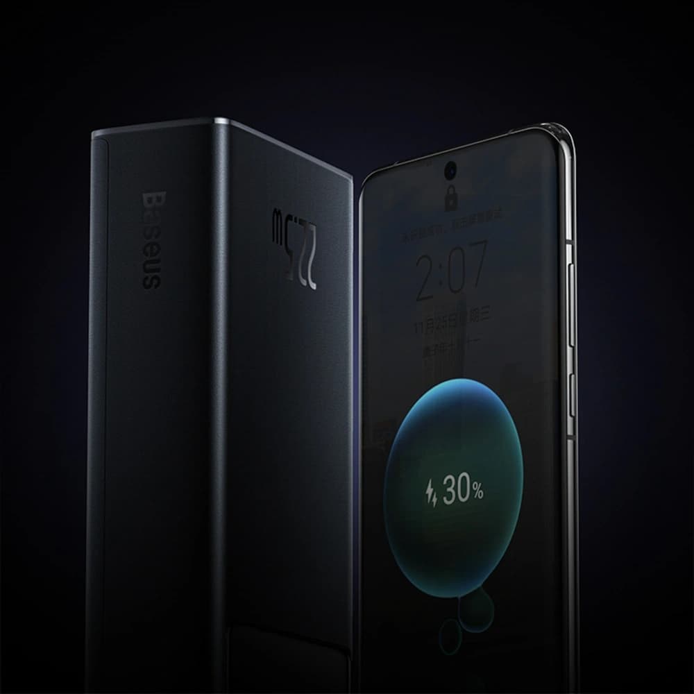 Baseus EnerFill FP41 30000mAh 22.5W Power Bank with Baseus Simple USB-A / USB-C 3A 30cm Cable Black - 9