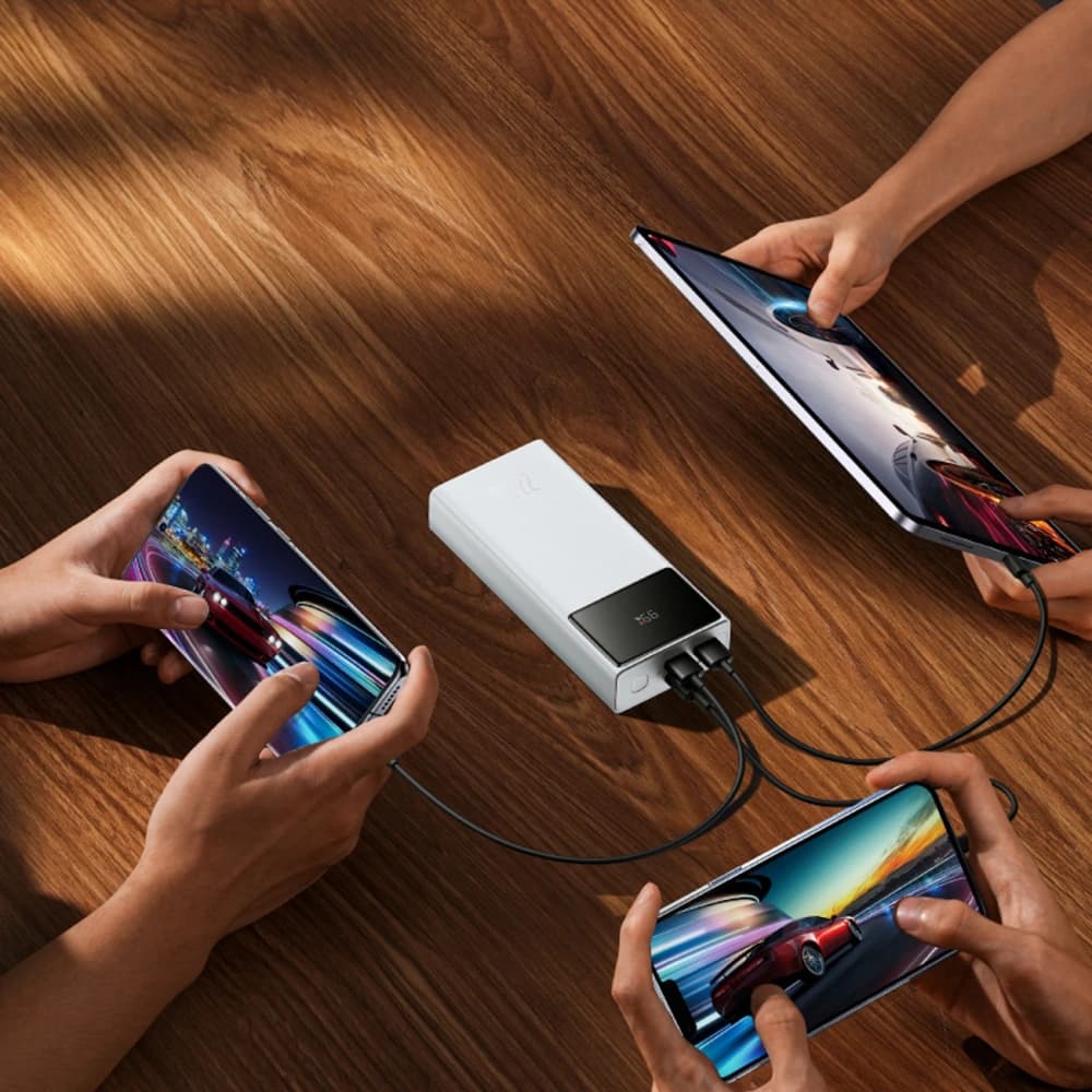 Powerbank Baseus EnerFill FP41 30000mAh 22.5W mit Kabel Baseus Simple USB-A / USB-C 3A 30cm weiß - 12