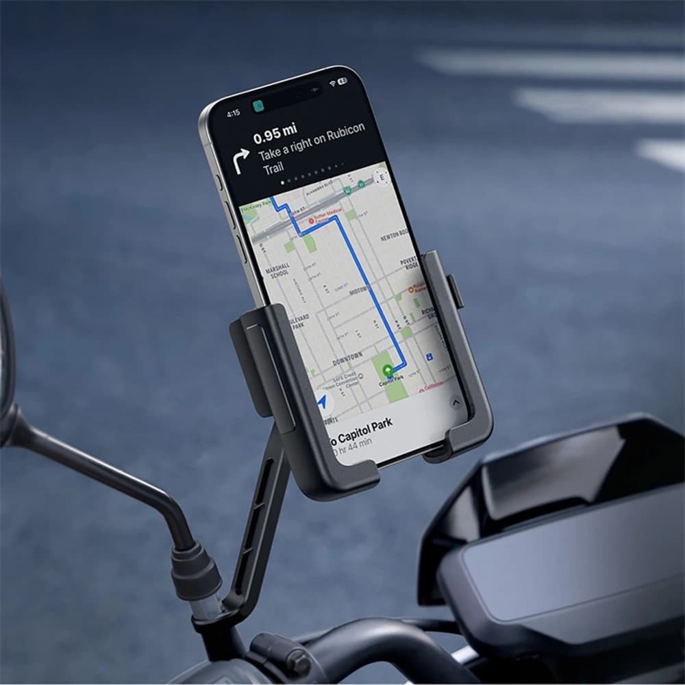 Uchwyt motocyklowy na telefon Baseus GoTrip do lusterka z amortyzacją czarny - 11