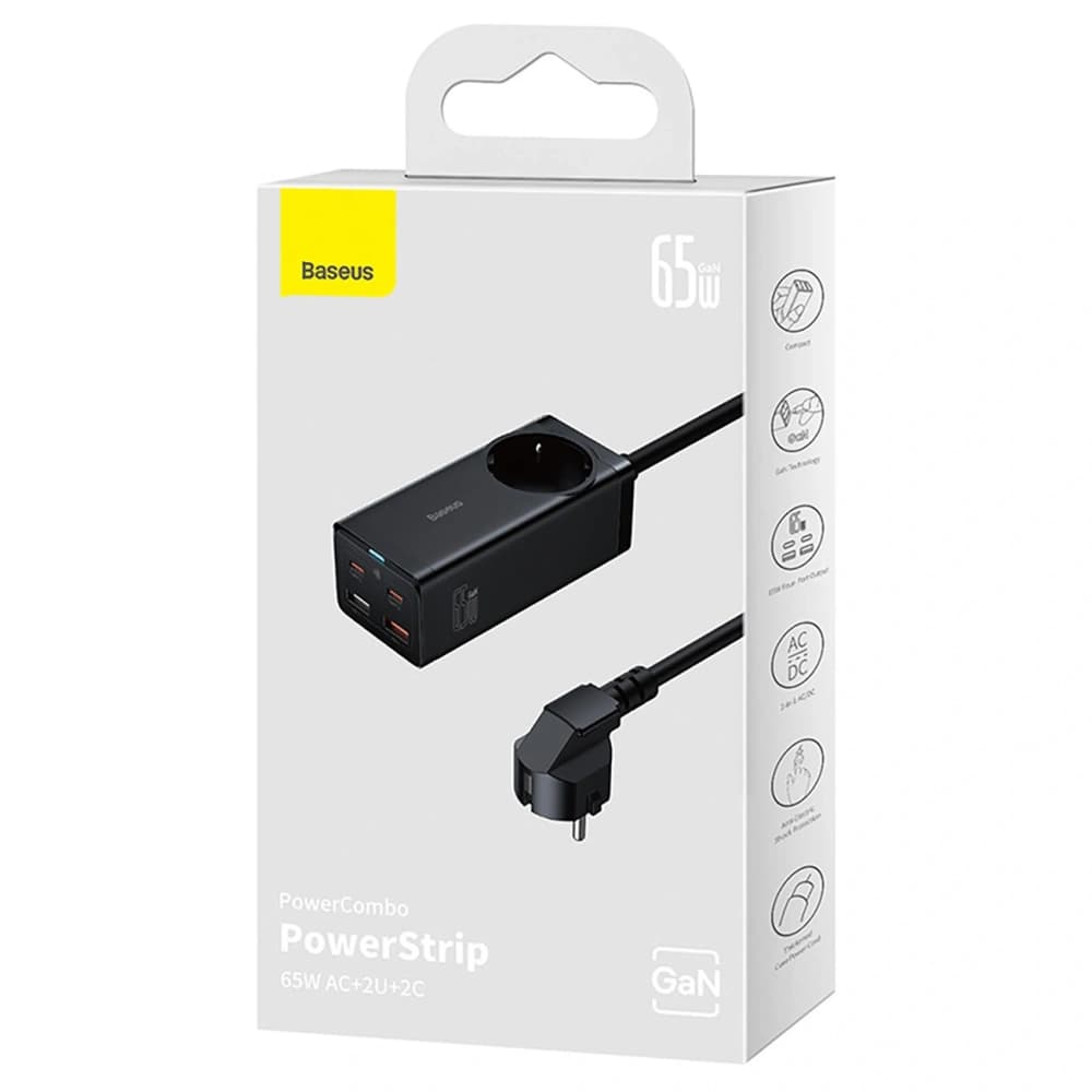 Baseus GaN3 Pro 65W AC Ladegerät + 2xUSB-C + 2xUSB-A mit Baseus Xiaobai USB-C / USB-C 100W 1m Kabel schwarz - 10