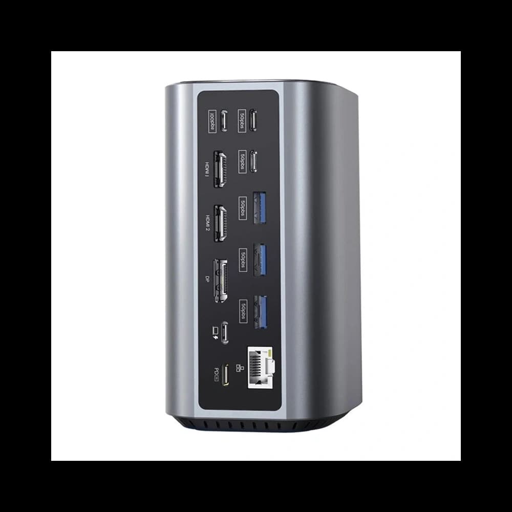 Dockingstation 17in1 Blitzwolf BW-TH15 2xHDMI+DisplayPort+4xUSB-C+3xUSB-A 3.0+USB-A 3.1+USB-C 3.2+USB-C PD+RJ45+micro SD+SD+3.5mm - 6