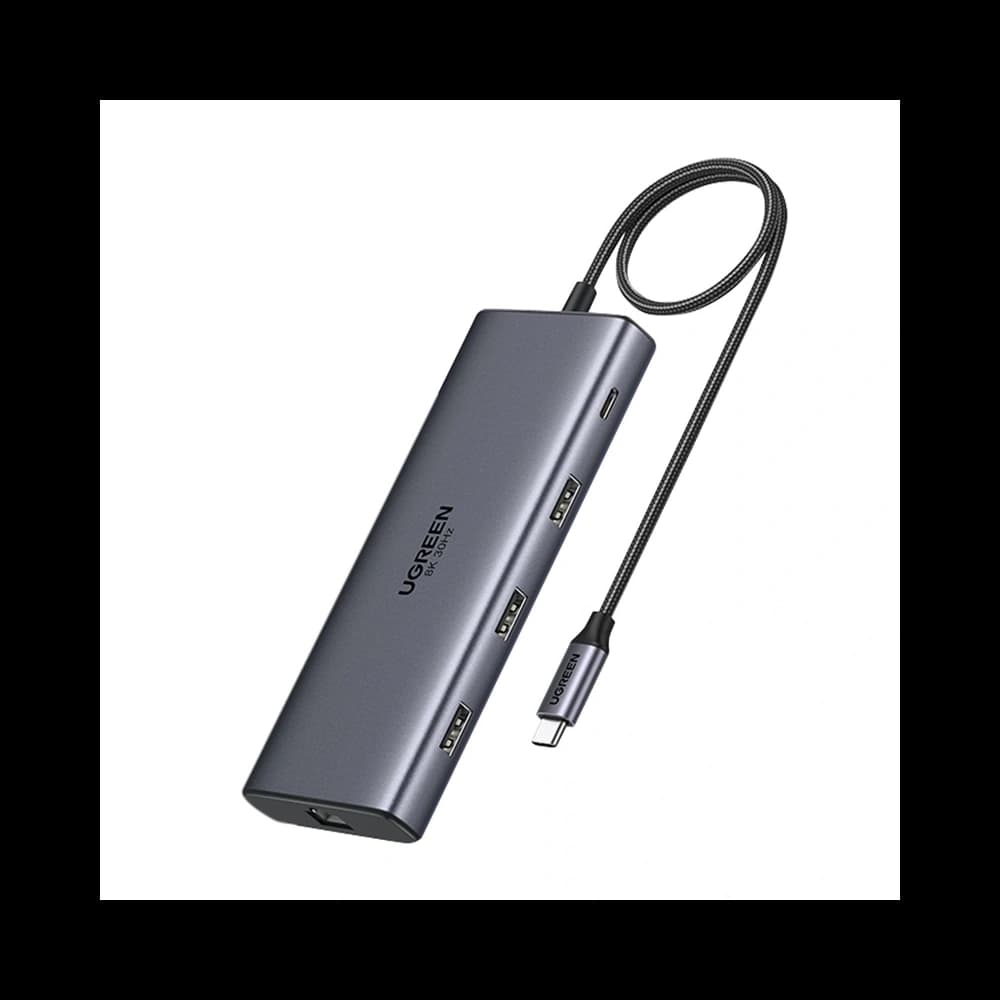 UGREEN CM639 HUB USB-C / 2xHDMI 4K60 Hz, 3xUSB-A, USB-C, SD/TF, RJ45, USB-C PD 100W - 1