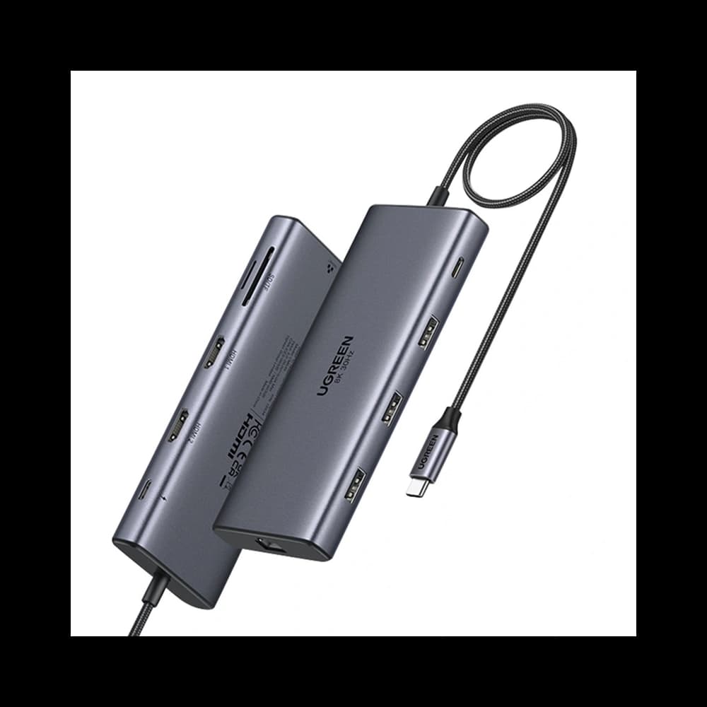UGREEN CM639 HUB USB-C / 2xHDMI 4K60 Hz, 3xUSB-A, USB-C, SD/TF, RJ45, USB-C PD 100W - 2