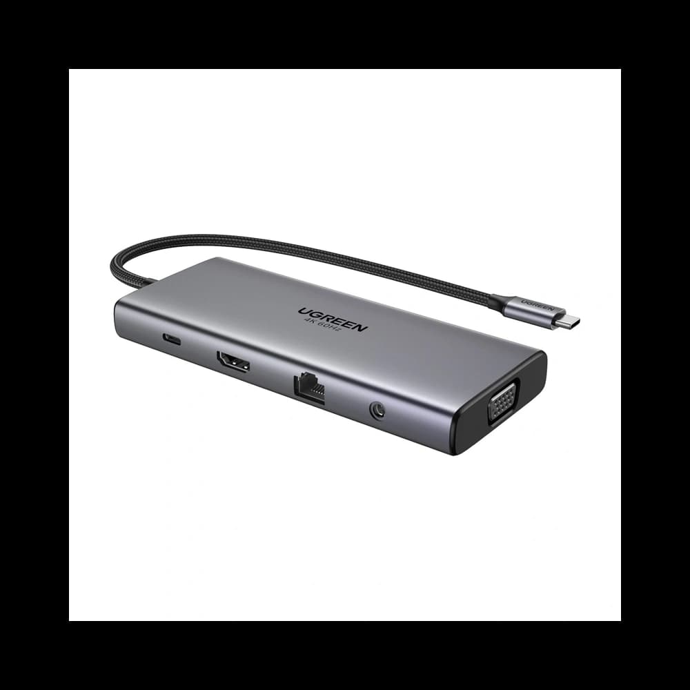 UGREEN CM639 HUB USB-C / HDMI 4K60 Hz, VGA, 2xUSB-C 3.2 10Gbps, 2xUSB-A, SD/TF, RJ45, AUX 3.5mm, USB-C 100W PD - 2