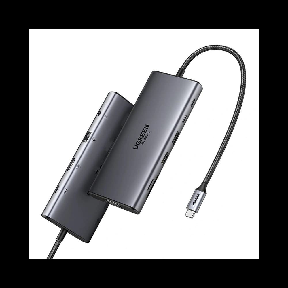 UGREEN CM639 HUB USB-C / HDMI 4K60 Hz, VGA, 2xUSB-C 3.2 10Gbps, 2xUSB-A, SD/TF, RJ45, AUX 3.5mm, USB-C 100W PD - 3