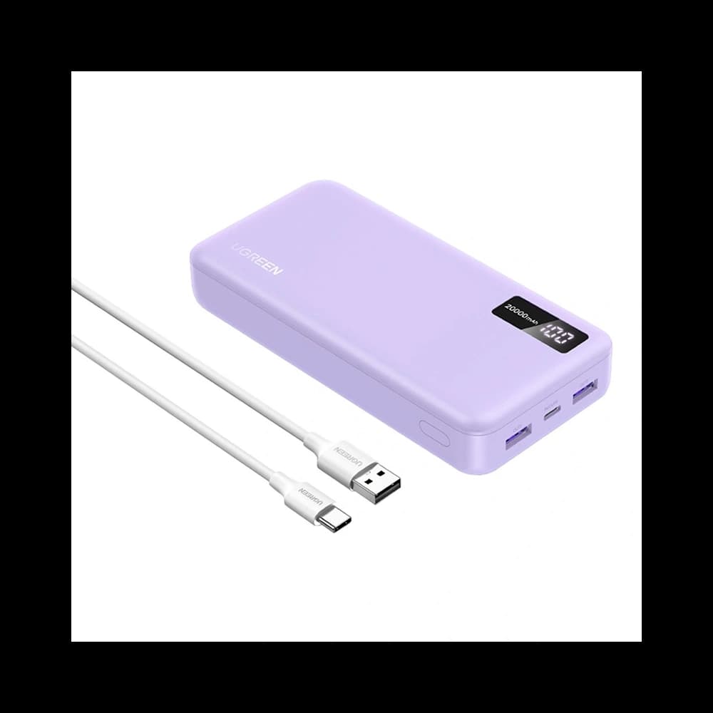 UGREEN PB312 Power Bank 20000mAh 2xUSB-A, USB-C 20W purple - 1