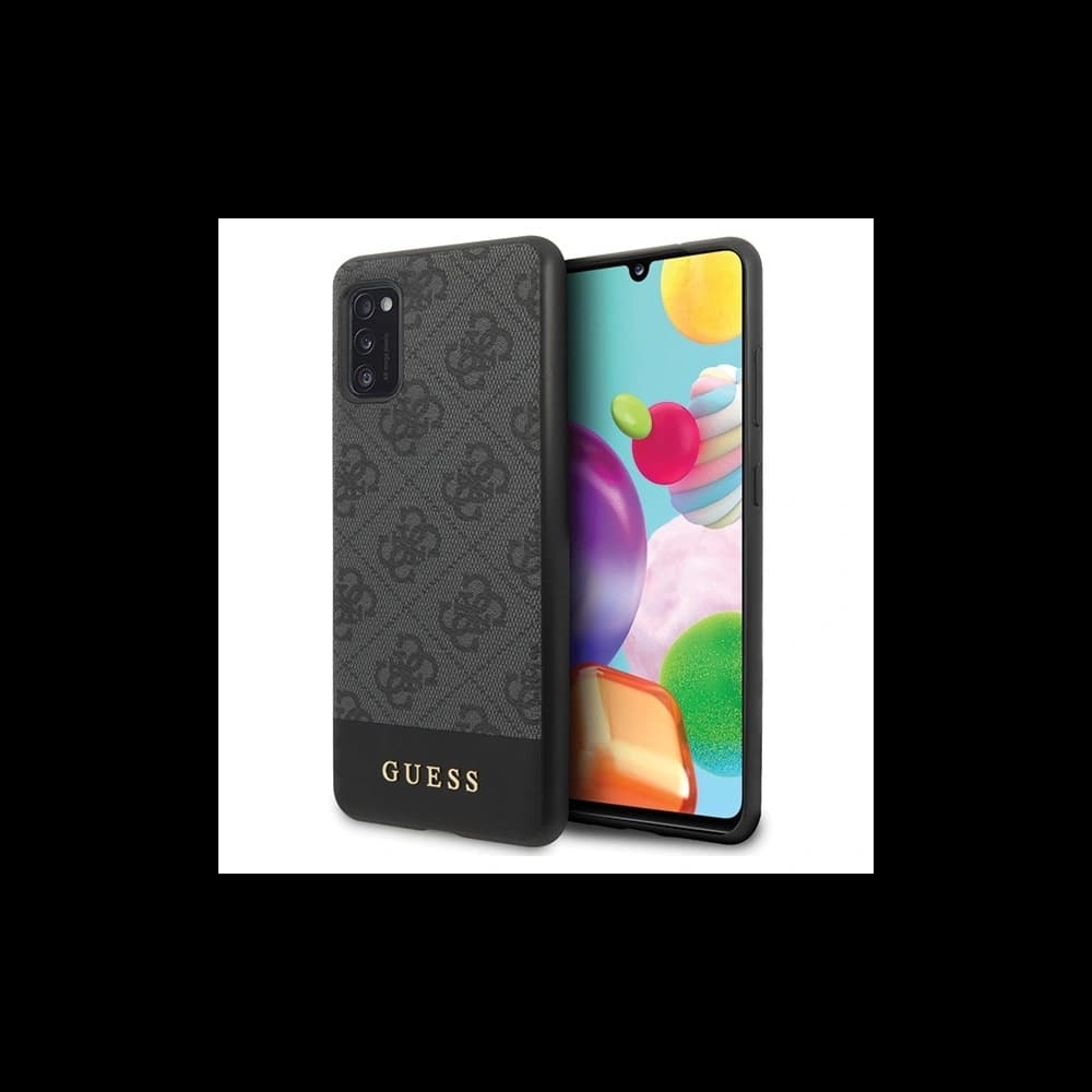 Guess GUHCA41G4GLGR Samsung Galaxy A41 grey hard case 4G Stripe Collection - 1