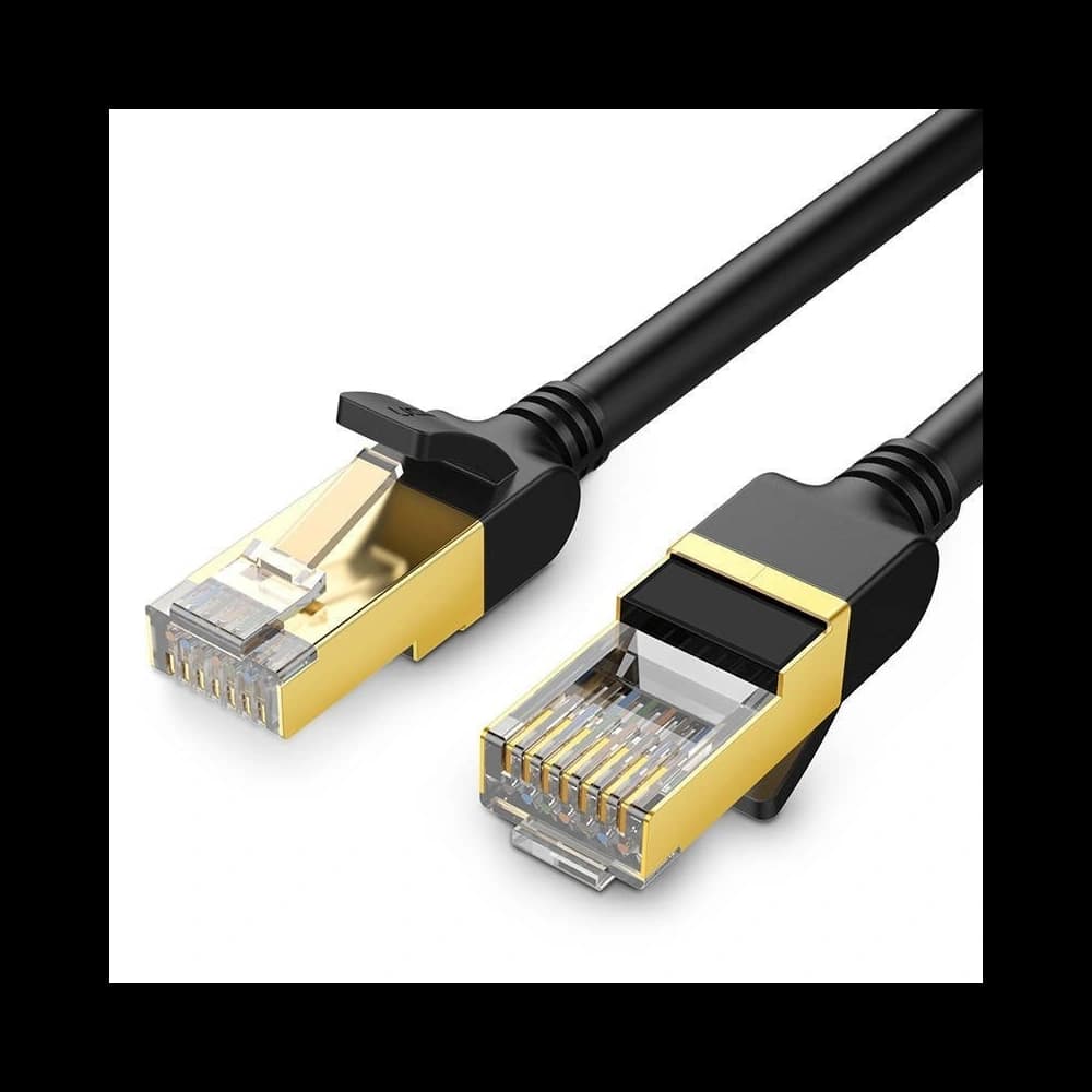 UGREEN NW107 Ethernet RJ45 rundes Netzwerkkabel, Kat.7, STP, 10m (schwarz) - 1